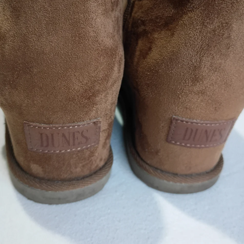Dunes Karma Brown Suede-Like Hidden Wedge Ankle Boots Sz 10 Fall Autumn Winter
